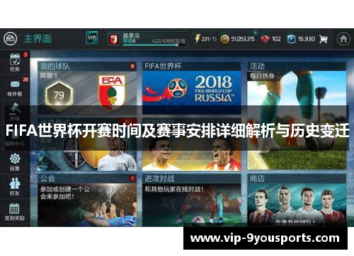 FIFA世界杯开赛时间及赛事安排详细解析与历史变迁